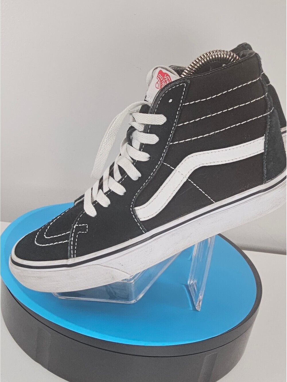 Vans Sk8-Hi Black and White Suede High-Top Sneakers - Picture 6 of 13